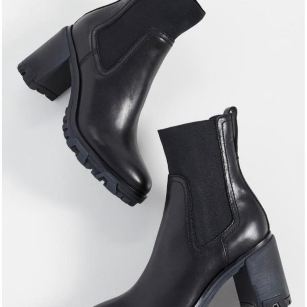 Rag & Bone Shiloh High Boots Black Leather Ankle Bootie 8.5 (38.5)